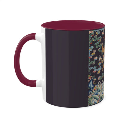 Rank Badge with Dragon with Deer Hooves Colorful Mugs, 11oz