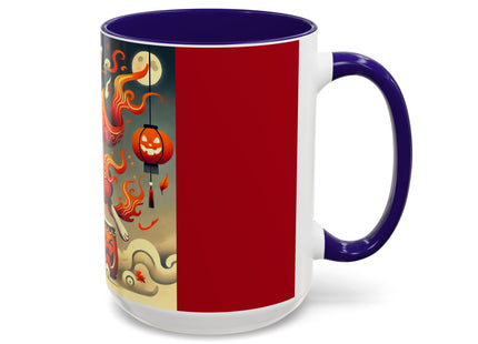 Jack-O’-Lantern Drums & The Kabuki Rabbit Colorful Mugs (11oz, 15oz)