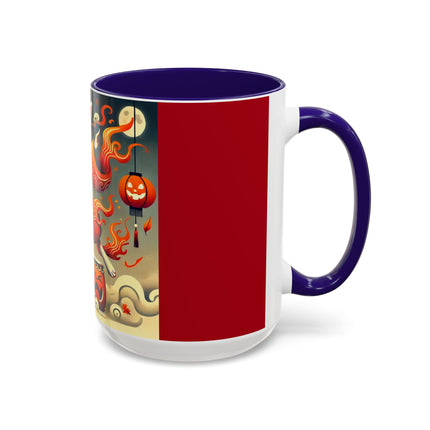 Jack-O’-Lantern Drums & The Kabuki Rabbit Colorful Mugs (11oz, 15oz)