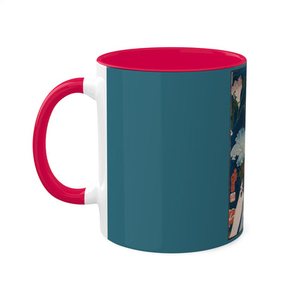 Modern Gallants with Morning Glories by Tsukioka Yoshitoshi Colorful Mugs, 11oz