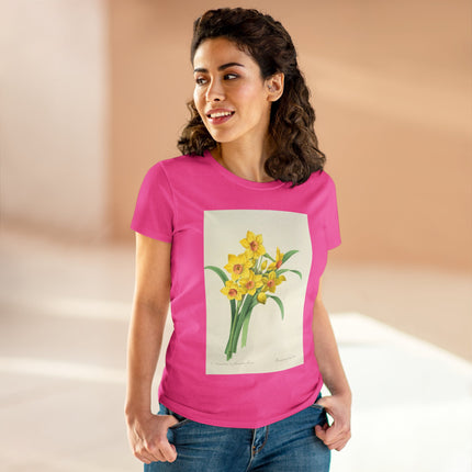 Choix des plus belles fleurs, Plate 052 by Pierre Joseph Redouté  Women's Midweight Cotton Tee