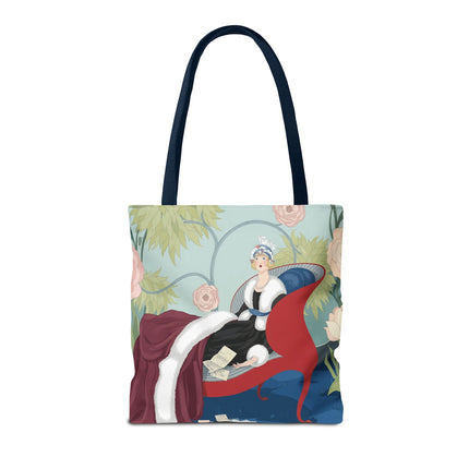 💌🌸 The Lady Of The Secret Letters Tote Bag – Art Deco Floral Elegance