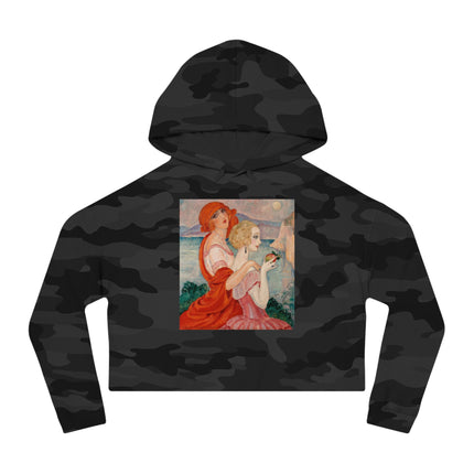 Sur la Route d'Anacapri by Gerda Wegener Women’s Cropped Hooded Sweatshirt