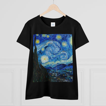 The Starry Night by Vincent Van Gogh Women's Midweight Cotton Tee