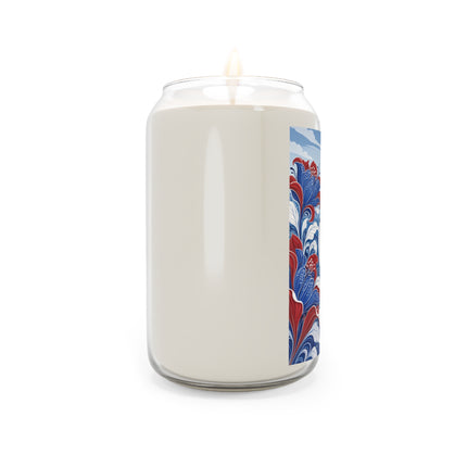 🌺💙 The Lady Of The Scarlet And Sapphire Garden Scented Soy Candle – Art Deco Floral Elegance