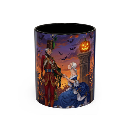 🎃💙 The Pumpkin Lantern Courtship Colorful Mug – Romantic Halloween Elegance