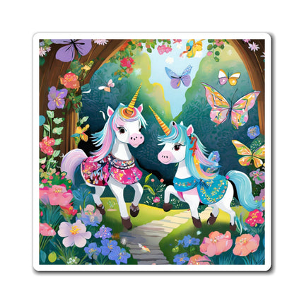 Baby Unicorns and Fluttering Butterflies Magnets (3 Sizes)