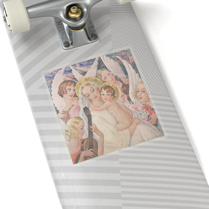 Madonna with Child surrounded by musical angels by Gerda Wegener Kiss-Cut Stickers (4 Sizes)