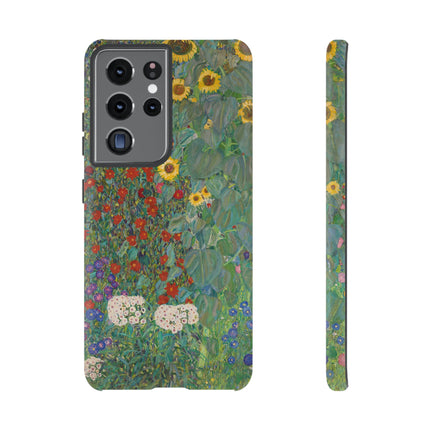 Farm Garden with Sunflowers by Gustav Klimt Phone Cases