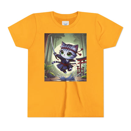 Moonlit Samurai Kitty Youth Short Sleeve Tee