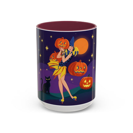🎃🕯️ Moonlit Pumpkin Masquerade Colorful Mug – Whimsical Halloween Charm