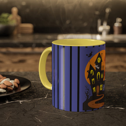 Halloween Night at the Haunted House Colorful Mugs, 11oz