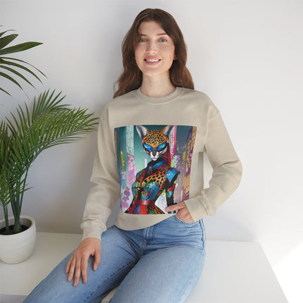 Cyber Cat Glamour Unisex Heavy Blend™ Crewneck Sweatshirt