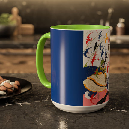 Flight of the Songbirds Colorful Mugs – Theatrical Whimsy & Colorful Harmony