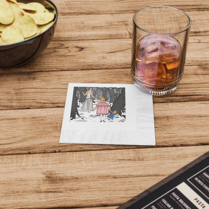 Fairy Tale Elegance White Coined Napkins
