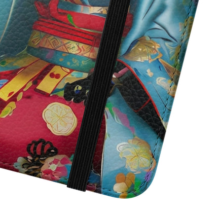🌸✨ Cyberpunk Geisha Flip Case – Neon Elegance & Futuristic Grace