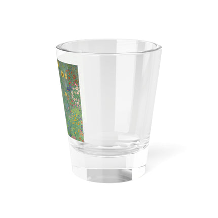 Farm Garden with Sunflowers by Gustav Klimt Shot Glass, 1.5oz