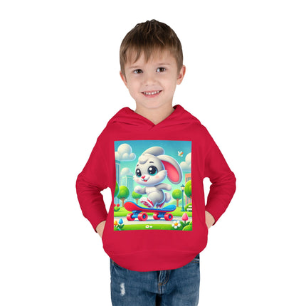 Skateboard Bunny Adventure Toddler Pullover Fleece Hoodie