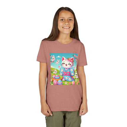 Springtime Kitten’s Easter Joy Youth Short Sleeve Tee
