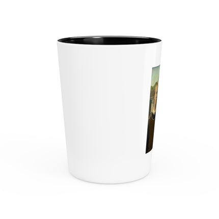 American Gothic by Grant Wood Ceramic Shot Glass