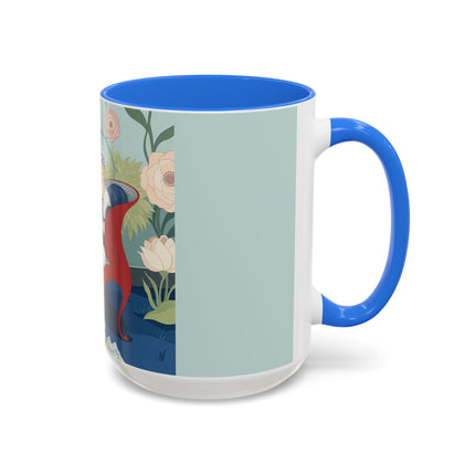 The Lady Of The Scarlet Chaise Colorful Mugs – Art Deco Romantic Elegance