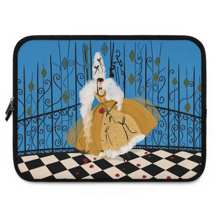 🎭🌹 The Lady Behind The Gilded Gates Laptop Sleeve – Art Deco Masquerade Elegance