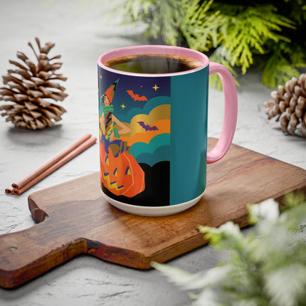 🌙🎃 The Witch Of Crescent Moon Pumpkin Colorful Mug – Colorful Halloween Charm