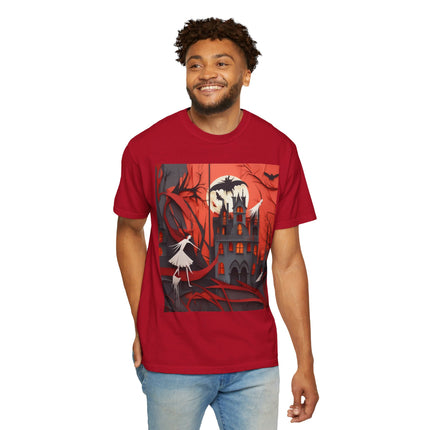 Halloween Night Scene Unisex Garment-Dyed T-shirt