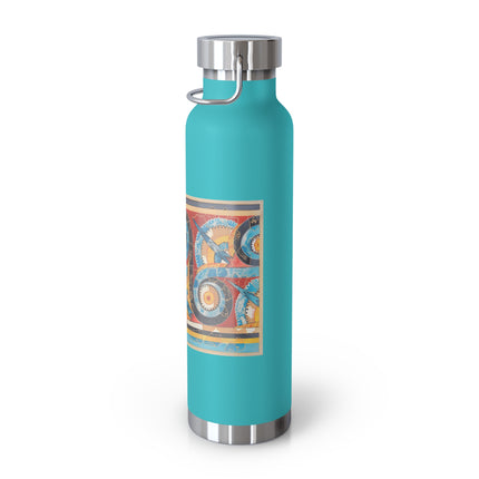 Reproduction of S-Spiral Frieze by Emile Gilliéron Copper Vacuum Insulated Bottle, 22oz