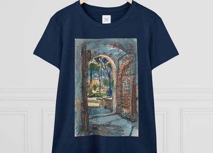 Gate in S. Miniato by Martin Monnickendam Women's Midweight Cotton Tee