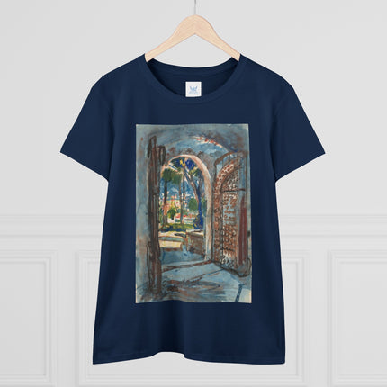 Gate in S. Miniato by Martin Monnickendam Women's Midweight Cotton Tee