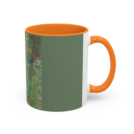 Farm Garden with Sunflowers by Gustav Klimt Colorful Mugs (11oz, 15oz)