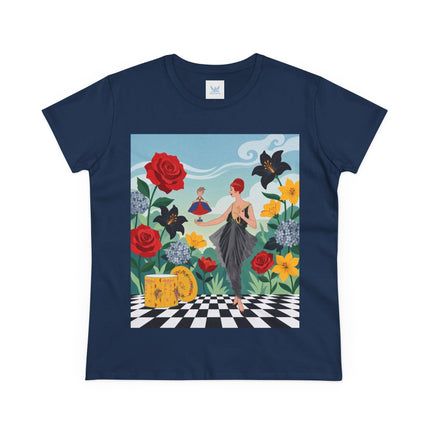 🌹🖤 The Rose Garden Dollmaker Cotton Tee – Art Deco Fashion Fantasy