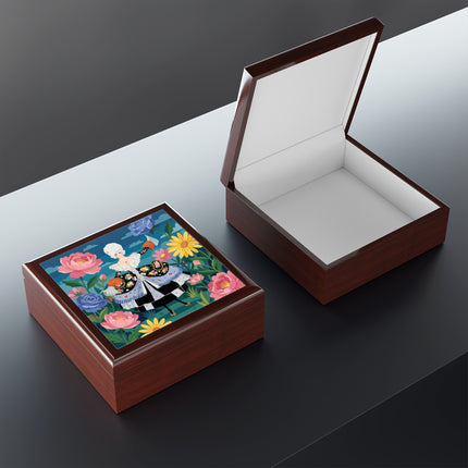 🌸🎀 The Grand Floral Promenade Jewelry Box – Art Deco Fashion Fantasy