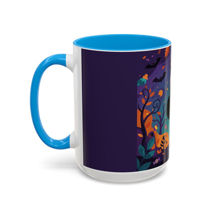 🐈‍⬛🎃 The Midnight Black Cat Masquerade Colorful Mug – Whimsical Halloween Elegance