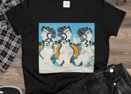 Reproduction of Ladies in Blue by Emile Gilliéron Women's Midweight Cotton Tee
