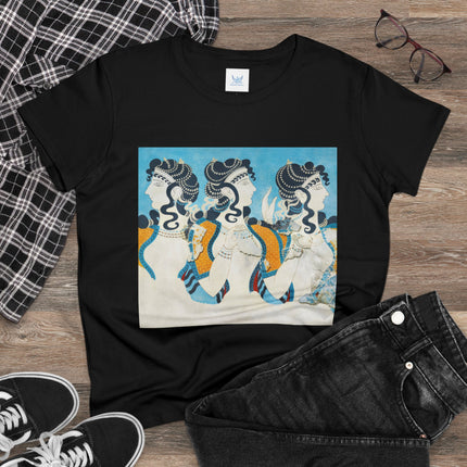 Reproduction of Ladies in Blue by Emile Gilliéron Women's Midweight Cotton Tee