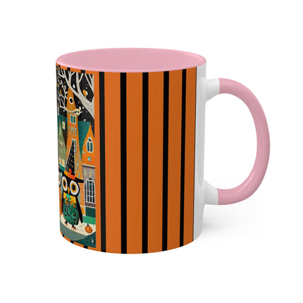 Night of the Trick-or-Treating Owlets Colorful Mugs, 11oz