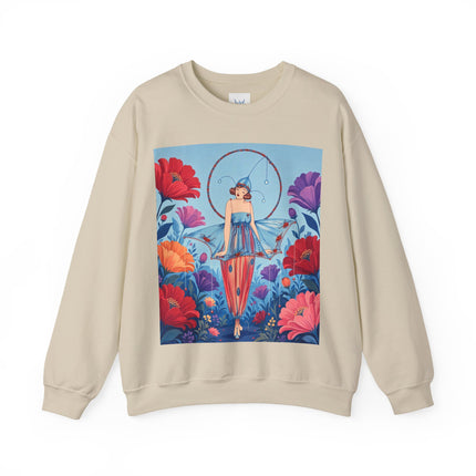 🎪🌺 The Flower Garden Harlequin Crewneck Sweatshirt – Art Deco Fashion Whimsy