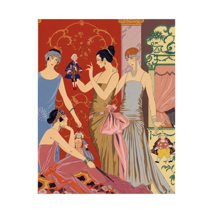 🎭🌹 Les Marionnettes Matte Vertical Poster – George Barbier Art Deco Fashion Elegance
