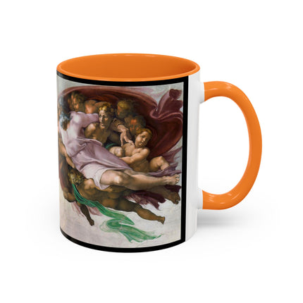 The Creation of Adam by Michelangelo Buonarroti Colorful Mugs (11oz, 15oz)