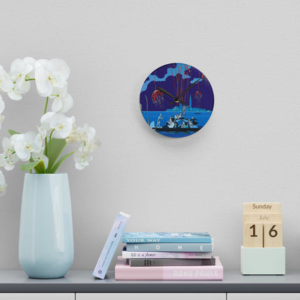 Fireworks in Venice by George Barbier Acrylic Wall Clock
