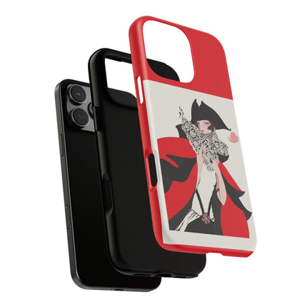 Crimson Masquerade Phone Case – Dramatic Grace & Bold Elegance