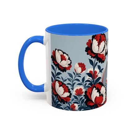 ❤️🌺 The Scarlet Blossom Dancer Colorful Mug – Art Deco Fashion Whimsy