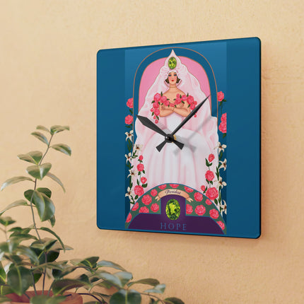 August & Peridot Zodiac Acrylic Wall Clock