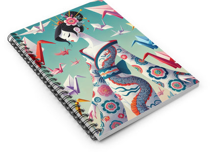 Origami Crane Spiral Notebook — Ruled Line