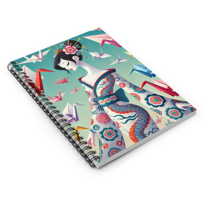Origami Crane Spiral Notebook — Ruled Line