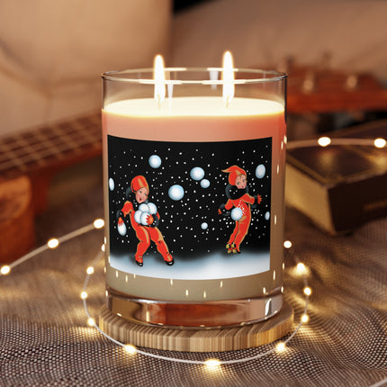 A Festive Snowball Scented Candle - Full Glass, 11oz