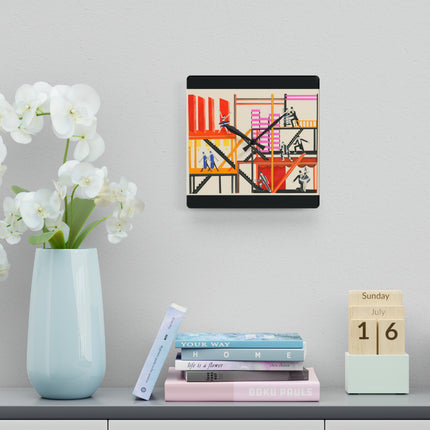Maquettes de Théatre Acrylic Wall Clock, Round and Square