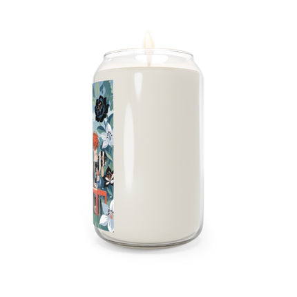 📖🌺 The Garden Reader Scented Soy Candle – Art Deco Floral Whimsy